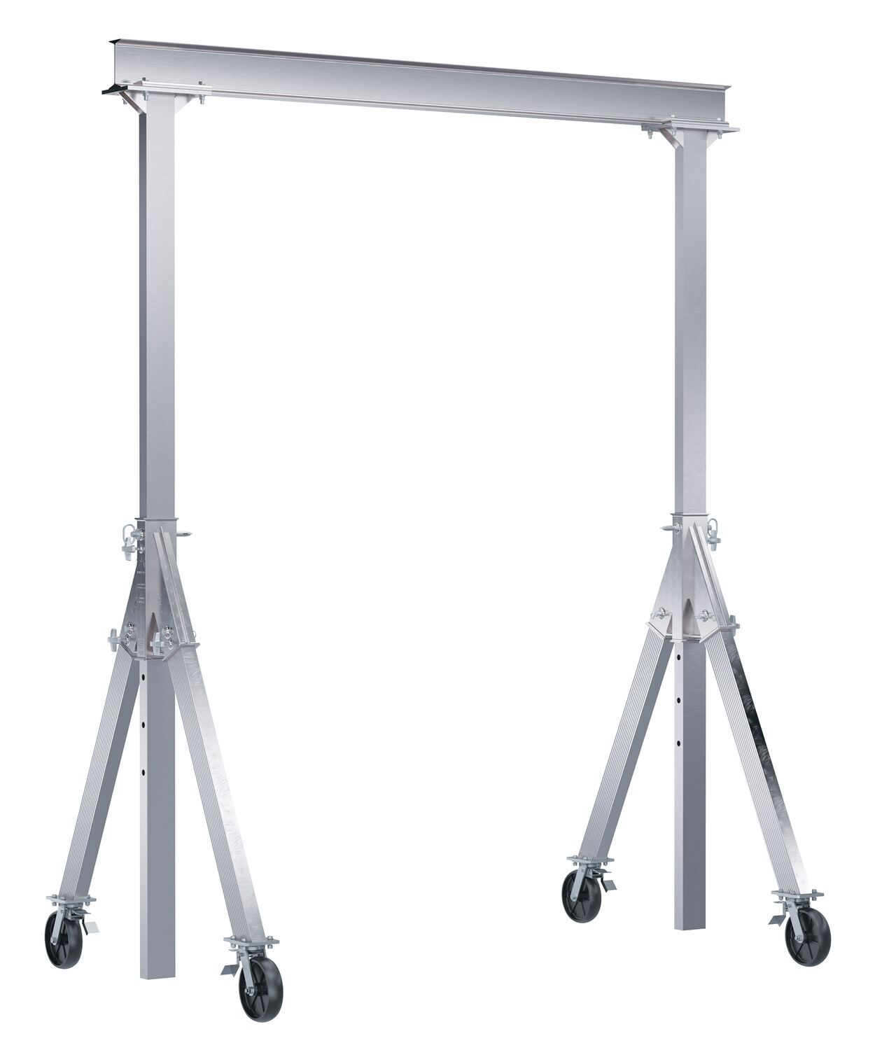 Adjustable Height Aluminum Gantry Cranes with Total Locking Casters