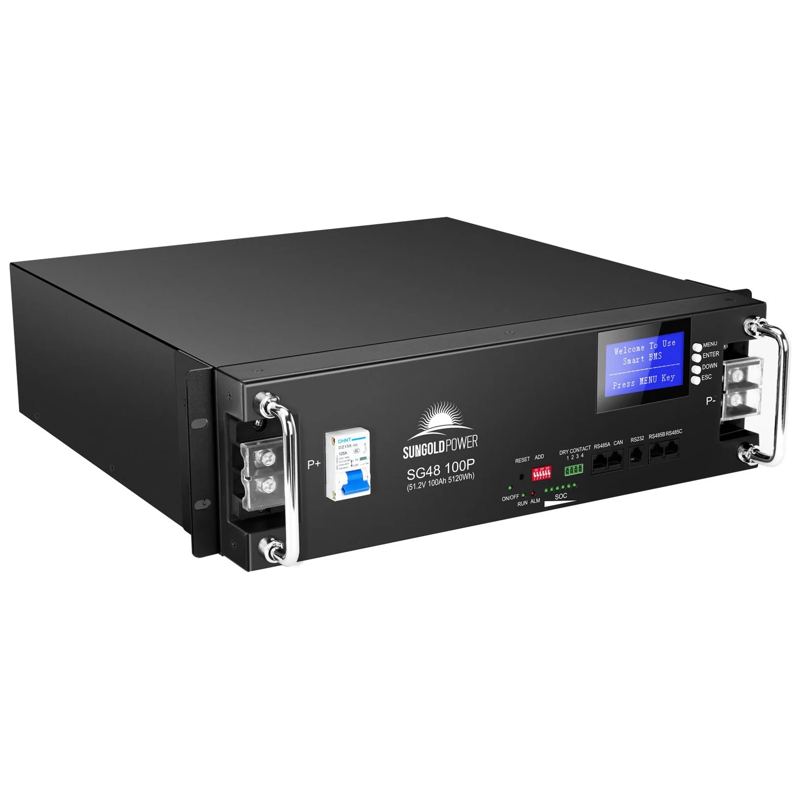 Sungold 48V 100AH Server Rack LiFePO4 Lithium Battery SG48100P UL1973 UL9540A SG48100P