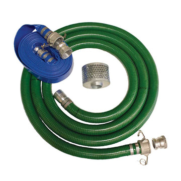 Brave 3-In. Hose Kit | 20-Ft. Suction Hose | 50-Ft. Discharge Hose | Quick Connect BRHK3