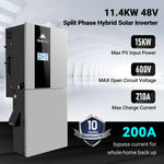 Sungold 11.4KW 48V Split Phase Hybrid Solar Inverter | Whole Home Backup (200A) | SGN-11K15PRO
