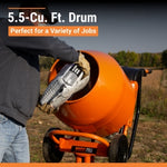 BravePro MIXZR Direct Drive Cement Mixer | 5 Cu. Ft. GPE211005