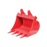 GREYWOLF 20-In. Bucket for Skid Steer Loader Backhoe Attachment | 4 Replaceable Teeth | Red Powder Coat 1070