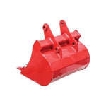 GREYWOLF 20-In. Bucket for Skid Steer Loader Backhoe Attachment | 4 Replaceable Teeth | Red Powder Coat 1070