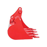GREYWOLF 20-In. Bucket for Skid Steer Loader Backhoe Attachment | 4 Replaceable Teeth | Red Powder Coat 1070