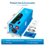 Sungold 4000W DC 12V Split Phase Pure Sine Wave Inverter With Charger LFP4K12V240VSP