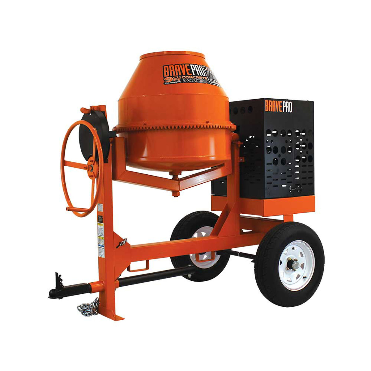 BravePro Concrete Mixer | 9 Cu. Ft. Steel Drum | Honda GX270 BRPCM109H