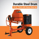 BravePro Concrete Mixer | 9 Cu. Ft. Steel Drum | Honda GX270 BRPCM109H