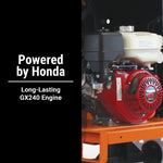 BravePro Mortar Mixer | 8 Cu. Ft. Steel Drum | Honda GX240 BRPMM108H