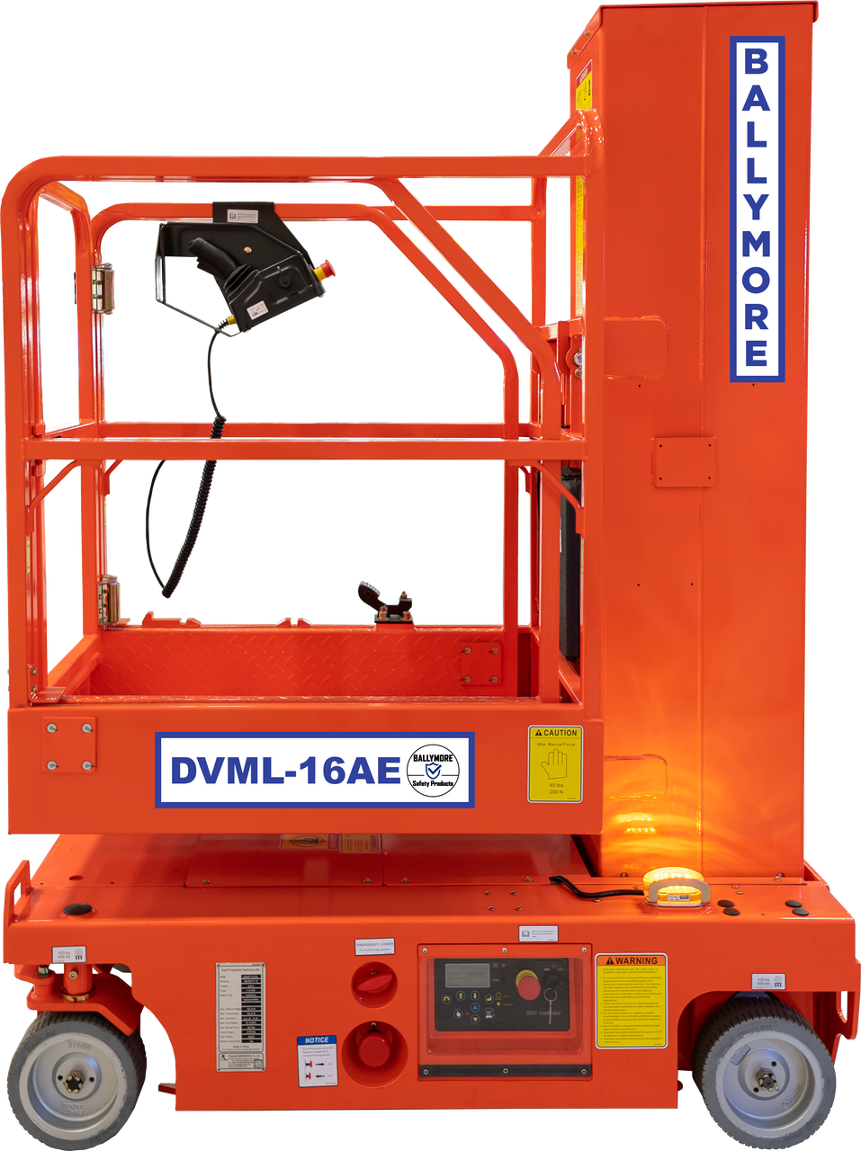 Ballymore Fully Electric Drivable Vertical Mast Lift, 15'5" Platform Height, 500 lb. Capacity DVML-16AE