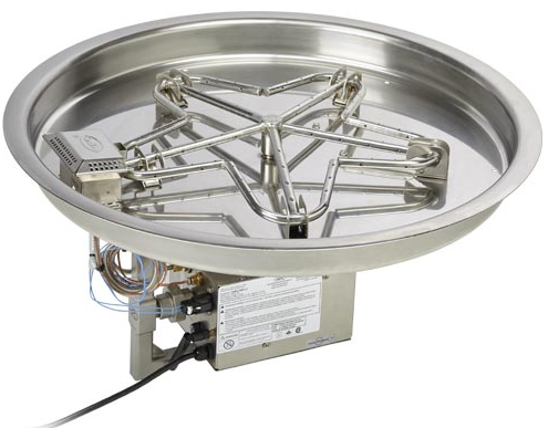 HPC 37" Diameter Stainless Steel Electronic Ignition Round Bowl Insert w/ Hi/Lo Flame Adjustment-120VAC PENTA37EI-HI/LO-LP/120V