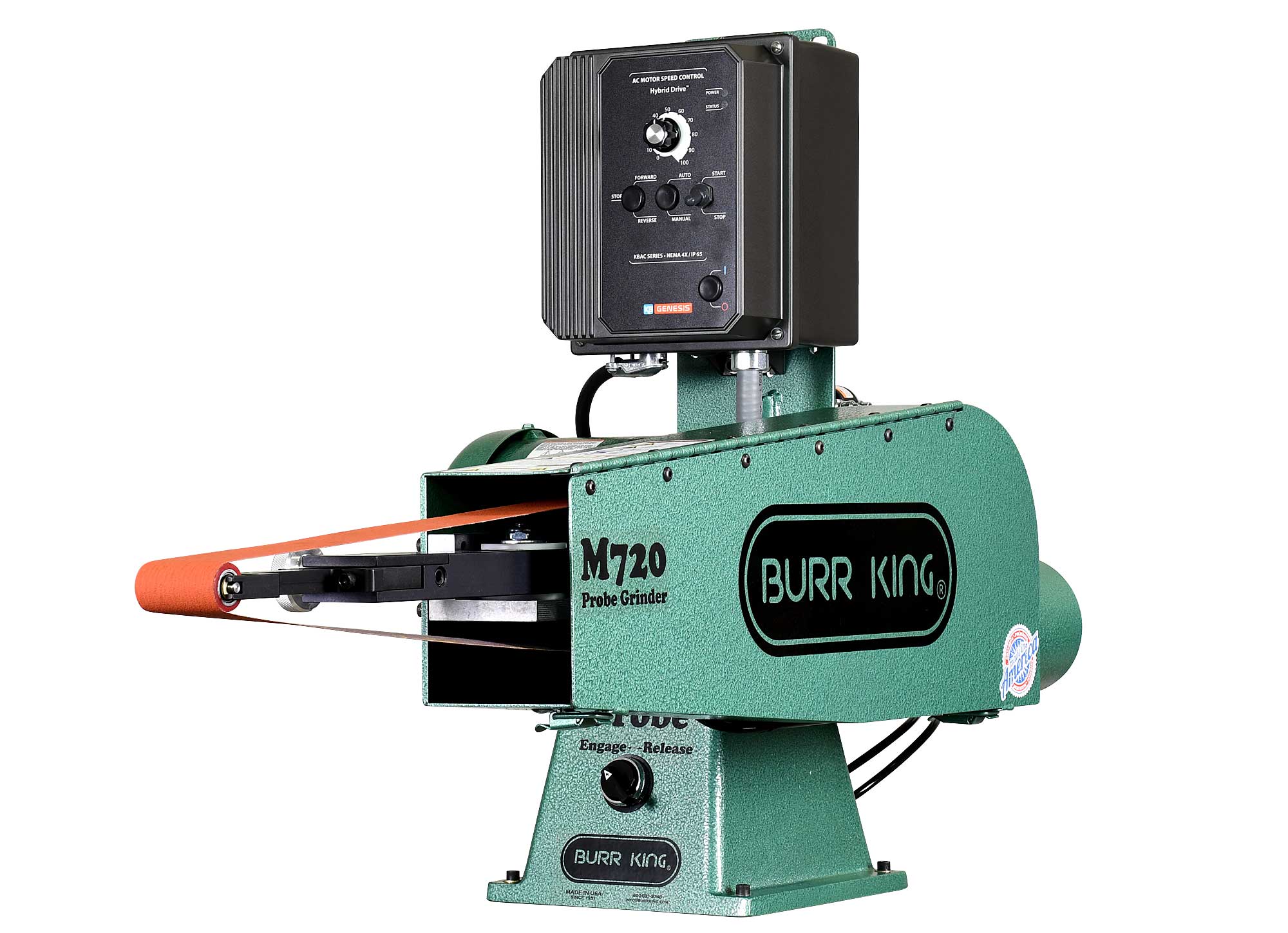 Burr King Model 720 1 x 72 or 2 x 72 Probe Belt Grinder 16110A