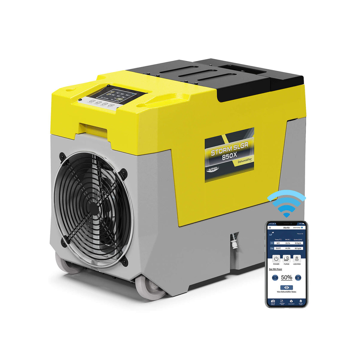 AlorAir Storm SLGR 850X Commercial-Grade Dehumidifier, 180 ppd (Saturation 90°F - 80%), 85ppd (AHAM 80°F - 60%), with Smart Control App RF02ALOR-Storm-SLGR-850X-1YDMY00