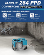 AlorAir LGR 1250 Industrial Commercial Dehumidifier with Pump, 125 PPD AHAM, Compact, Portable, for Homes and Job Sites RF02ALOR-Storm-LGR-1250-0YDML00