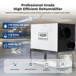 AlorAir® Sentinel WHD 150 Whole House Dehumidifier, 140 PPD, Size for 3500 Sq.Ft, Commercial Grade Dehumidifier RF02ALOS-Sentinel-WHD150-0NNMB00