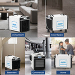 AlorAir® Wi-Fi Crawl Space Dehumidifier, 198 PPD Basement Dehumidifiers with Condensate Pump, Auto-Defrost, Rare Earth Alloy Tube Evaporator RF02ALOS-Sentinel-HDi90-1YAMW00