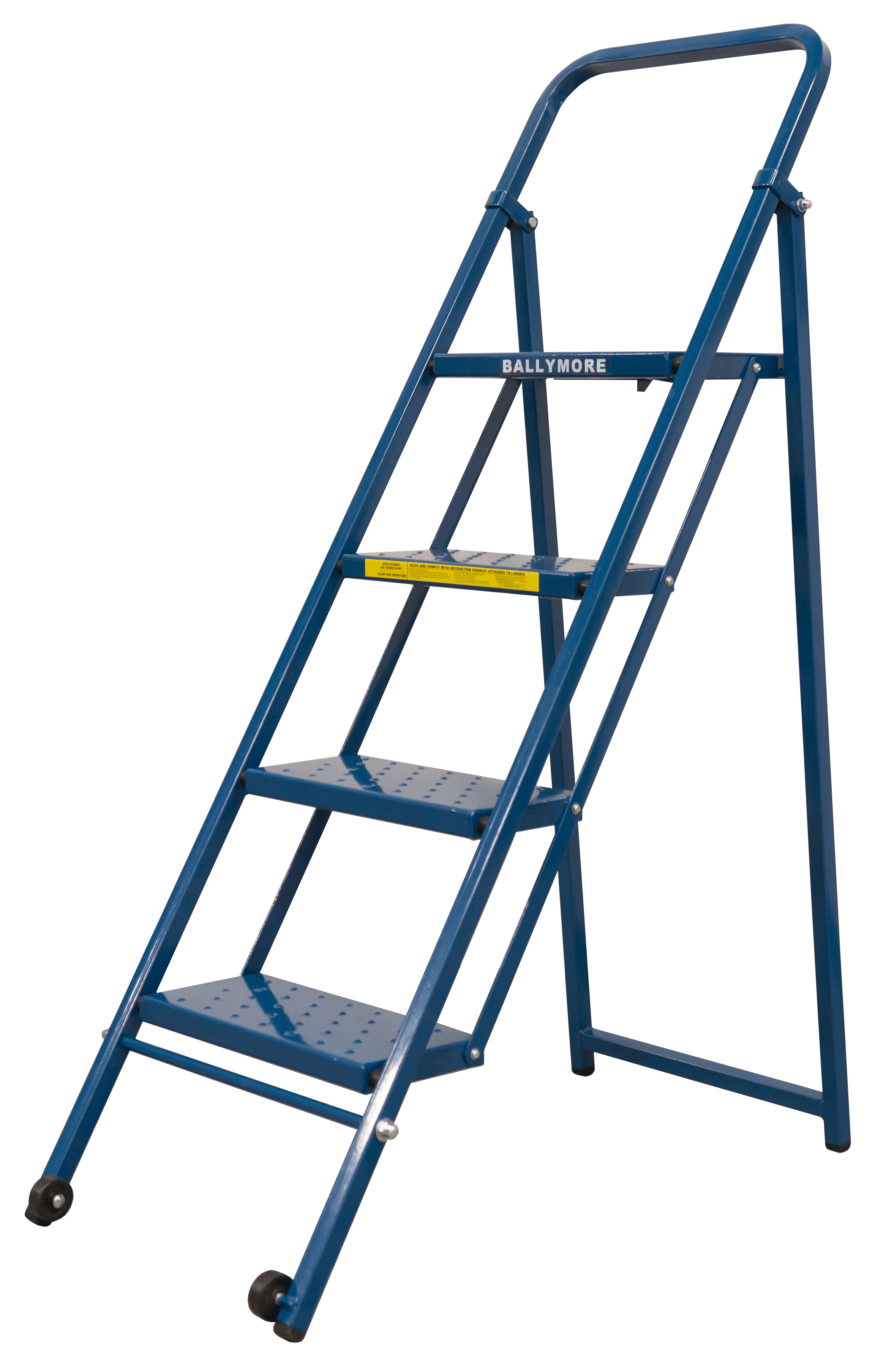 Ballymore Thin Line Ladder, 50° Incline, 4 Step, 21 in Wide Base, 10 in Deep Top Step, Perforated Tread TL418P