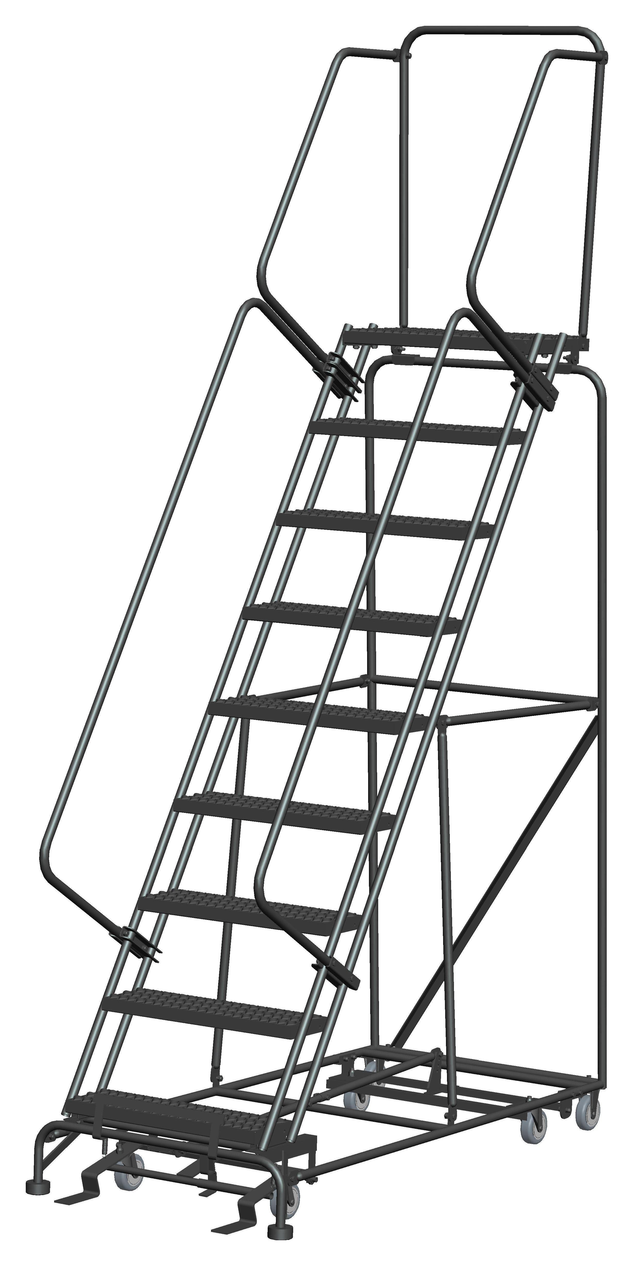 Ballymore All Direction Ladders, 9 Step, 32 In Wide Base, 14 in Deep Top Step, Serrated Tread PIP-9-G
