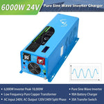 Sungold 6000W DC 24V Split Phase Pure Sine Wave Inverter With Charger LFP6K24V240VSP