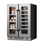 Whynter 24″ Built-In French-door Dual Zone Seamless Stainless Steel 76 Can 20 Bottle Beverage/Wine Refrigerator BSR-6020FDS