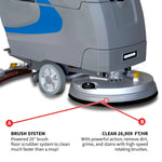 Tomahawk 20” Auto Floor Scrubber Self-Propelled Traction Drive Brush Squeegee Cordless 24V Battery TAS850A