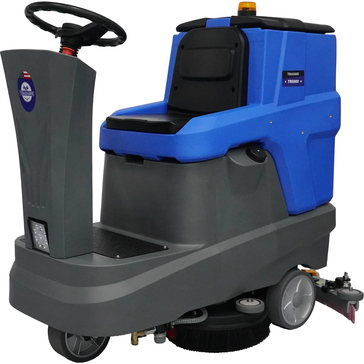 Tomahawk 26" Ride-On Floor Scrubber Dual Brush Cleaning Machine 21 Gallon 35" Squeegee TRS900