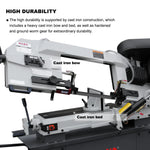 KaKa Industrial Metal Bandsaw 9"Horizontal Metal Cutting Band Saw 4 Steps Blade Speed Metal Band Saw, Space Saver Movable Metal Cutting Band Saw 115V&230V Dual Voltage Prewired 1PH BS-912B 188010V115V230