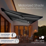 ALEKO Italian Full Cassette 10 x 8 Ft. Motorized Patio Awning with App and Remote Control AF10X8NERGRI-AP