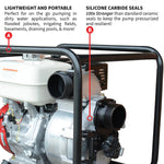 Tomahawk 3 Inch Trash Water Pump 375 GPM 8 HP GX270 powered by Honda Portable Utility TW3H