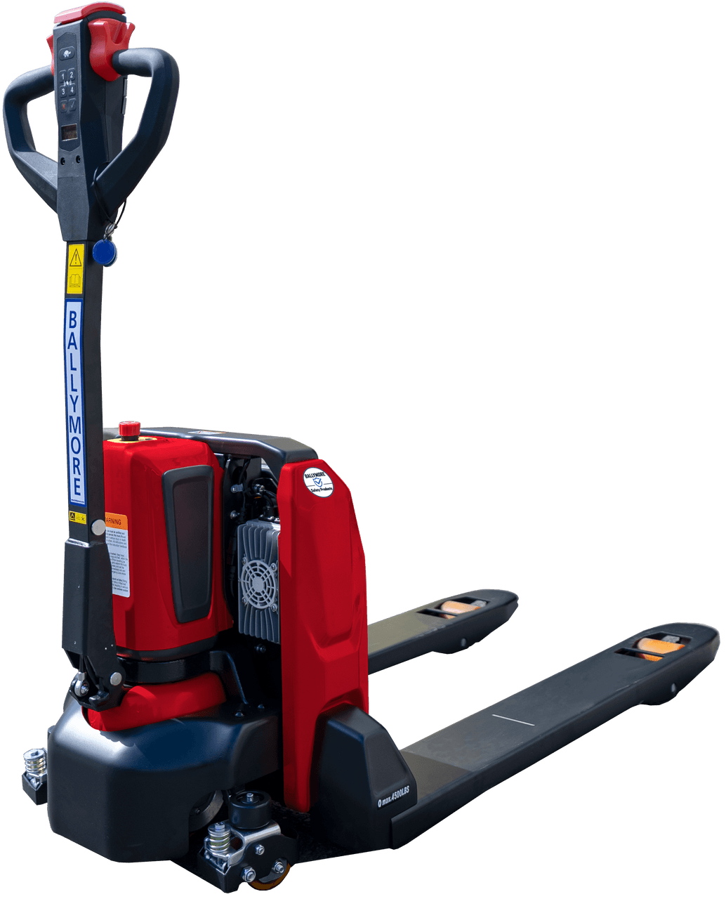 Ballymore Professional Grade Lithium Powered Pallet Jack- Electric Drive and Electric Lifting and Lowering, 4500 lb. Capacity, 27"W x 45" Long Forks BALLYPAL-45N-27-PRO