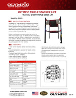 Olympic Triple Stacker-S Three-Level 3-Car Storage Lift – 11,000 lb. Total Capacity 4032-S