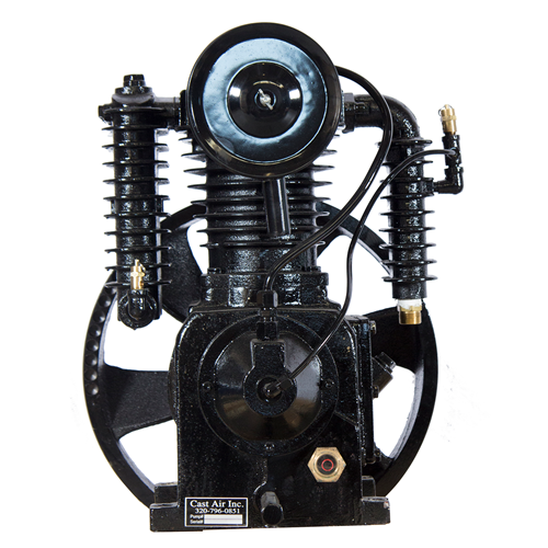 CASTAIR | 5-7.5 HP 2-Stage Recip. Comp. Pump w/ Oil | Inline 2-Cylinder | Flywheel O.D. 16.875 In. GWG311295