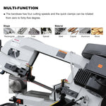 KaKa Industrial Metal Bandsaw 9"Horizontal Metal Cutting Band Saw 4 Steps Blade Speed Metal Band Saw, Space Saver Movable Metal Cutting Band Saw 115V&230V Dual Voltage Prewired 1PH BS-912B 188010V115V230
