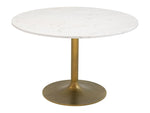 Zuo Ithaca Dining Table White & Gold 101845