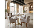 Zuo Ithaca Dining Table White & Gold 101845