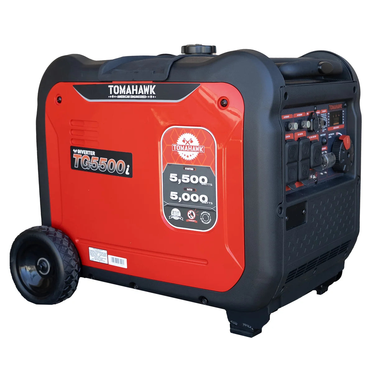 Tomahawk 5500 Watt Inverter Generator Super Quiet Portable Gas Power Professional Use TG5500i