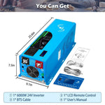 Sungold 6000W DC 24V Split Phase Pure Sine Wave Inverter With Charger LFP6K24V240VSP