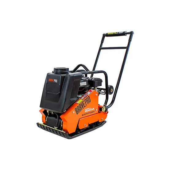 BravePro Forward Plate Compactor | 16 In. | Rubber Mat, Tank, and Wheel Kit | Honda GX160 BRPFP135H