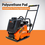 BravePro Forward Plate Compactor | 16 In. | Rubber Mat, Tank, and Wheel Kit | Honda GX160 BRPFP135H