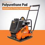 BravePro Forward Plate Compactor | 20 In. | Rubber Mat, Tank, and Wheel Kit | Honda GX160 BRPFP145H