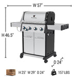 Broil King 40k BTU Broil King Baron S 440 Pro IR Free Standing Natural Gas Grill BK875927