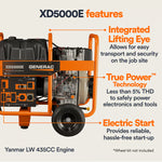 Generac Portable Generator, 5000W | Diesel | Electric Start | 49ST G0068640