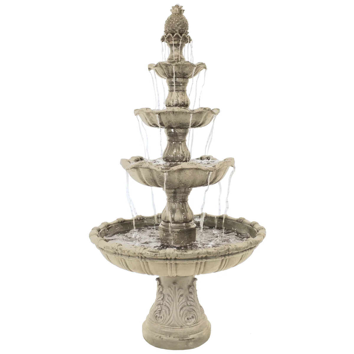 Sunnydaze 4-Tier Grand Courtyard Outdoor Water Fountain - 80" H FC-73850