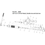 WheelerRex Hot Tapping System, 3/4"-2", CTS Flare Adapters, for Plastic, DI & CI Pipe 8206