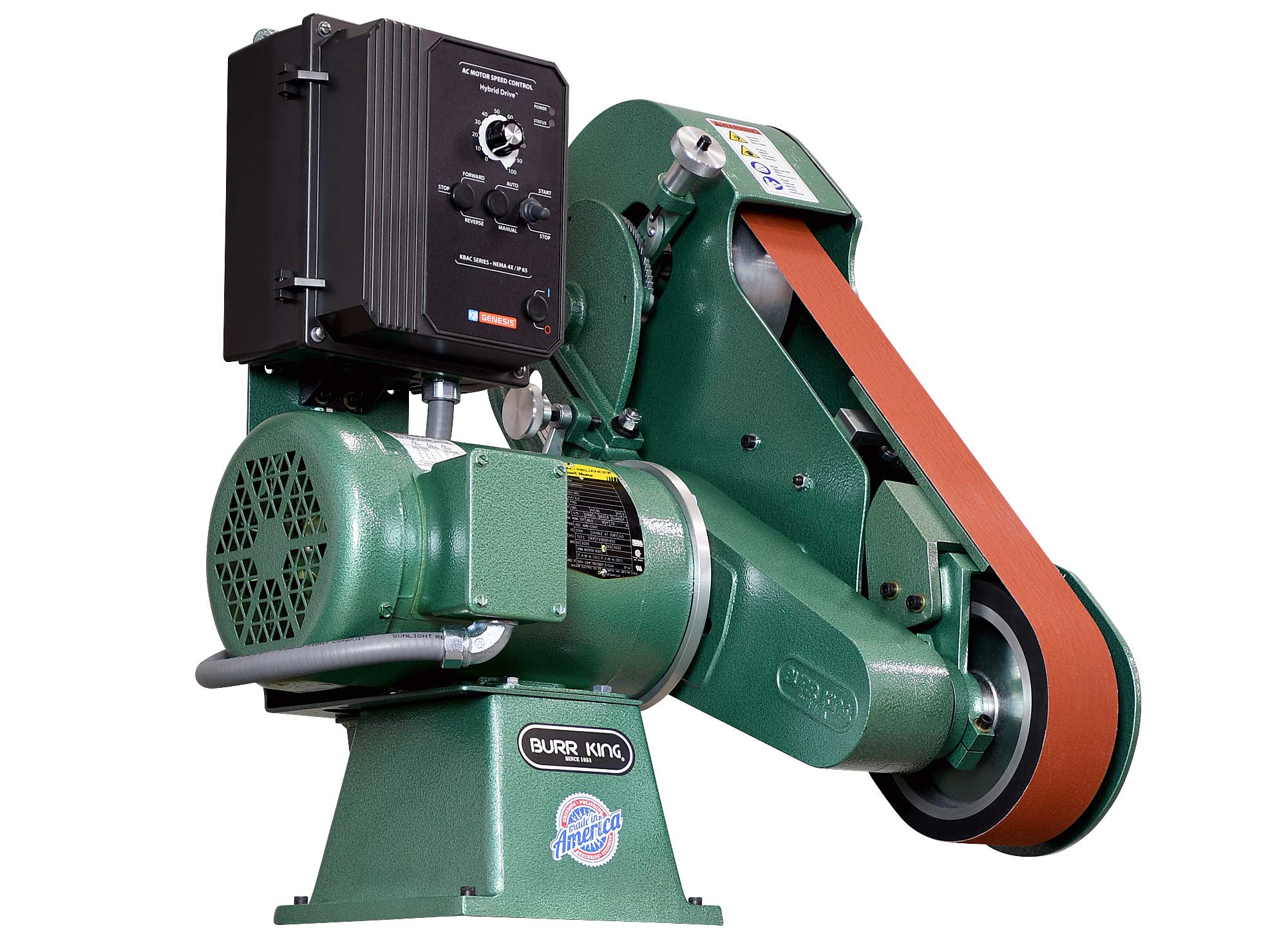 Burr King Model 960-250 2.5 x 60 Two Wheel Belt Grinder 92110
