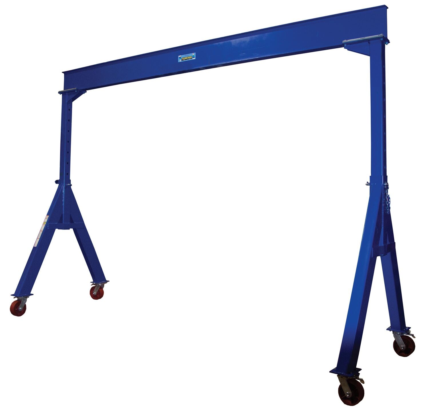 Vestil Steel Adjustable Height Gantry Crane with Ductile Steel Casters 15 Ft.Wide x 10 Ft. Max Usable Height 10,000 Lb. Capacity Blue AHS-10-15-10