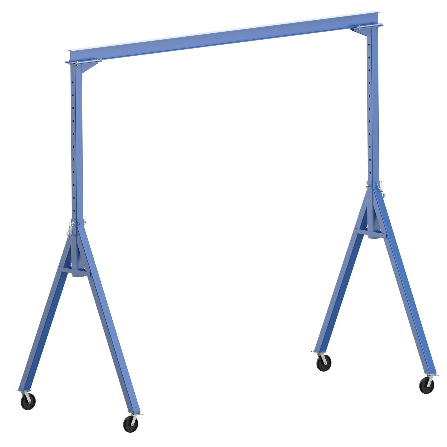 Vestil Steel Adjustable Height Gantry Crane with Glass Filled Nylon Casters 15 Ft.Wide x 14 Ft. Max Usable Height 2,000 Lb. Capacity Blue AHS-2-15-14
