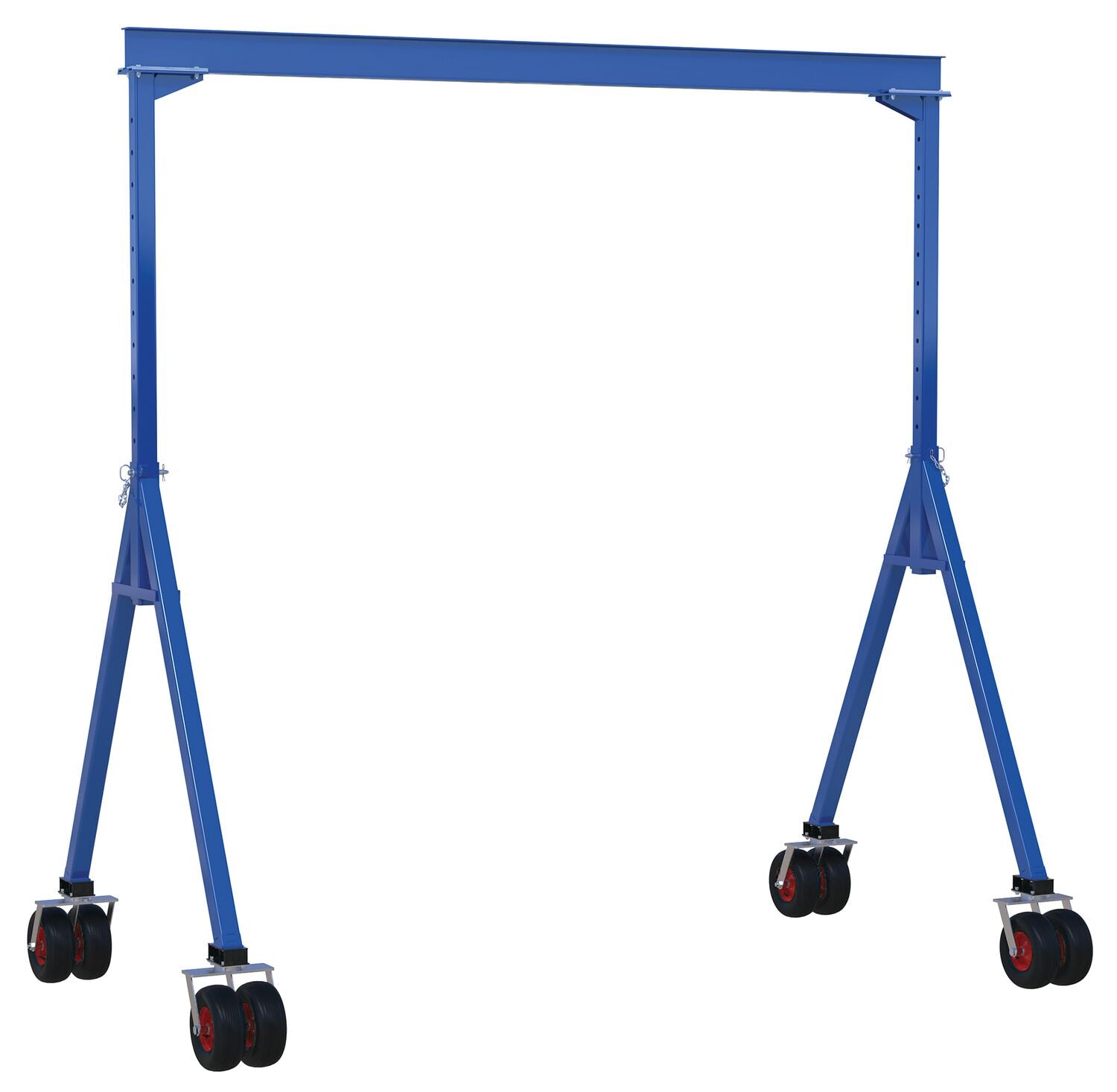 Vestil Steel Adjustable Height Gantry Crane with Pneumatic Rubber Casters 15 Ft.Wide x 12 Ft. Max Usable Height 4,000 Lb. Capacity Blue AHS-4-15-12-PNU