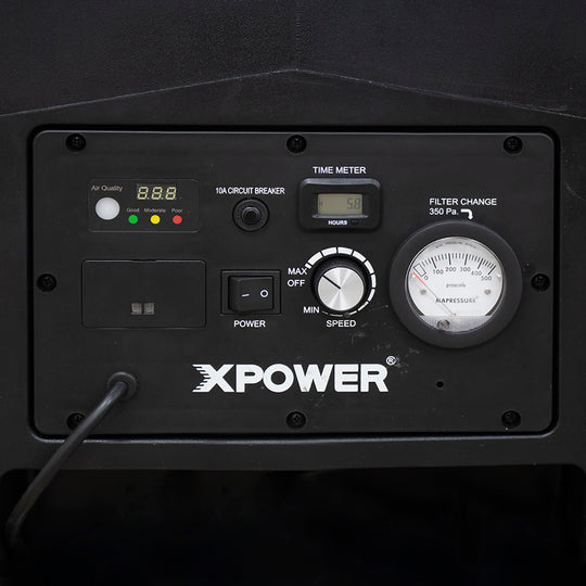 XPOWER AP-1500D portable air scrubber control panel detail