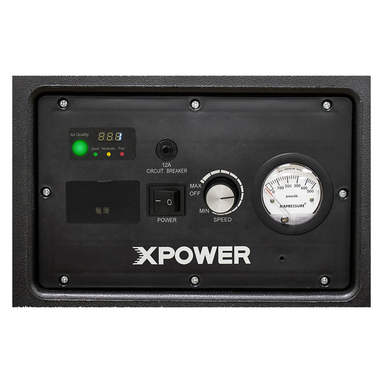 XPOWER AP-2500D portable air scrubber control panel detail