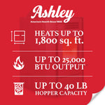 Ashley AP5613-W Pellet Stove 40 lb. Hopper (1,800 Sq. Ft.) AP5613-W